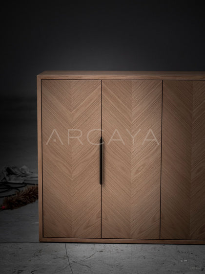 White Oak Sideboard Storage Cabinet - scene
