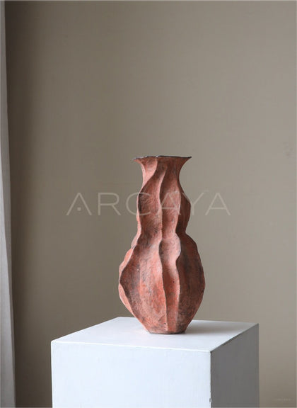Wabi Sabi Earthen Jar Stoneware Vase - scene