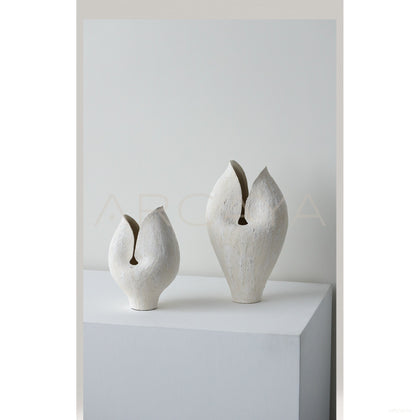 Wabi Sabi Stoneware Textured Vase - scene