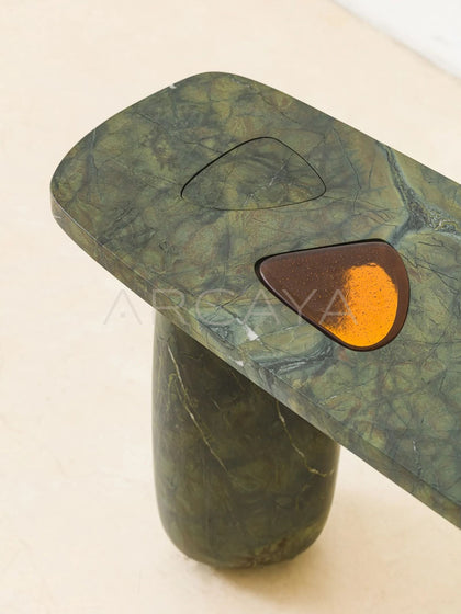 Yiduo Green Marble Console Table - detail