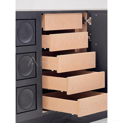 Black Oak Relief Cabinet - scene