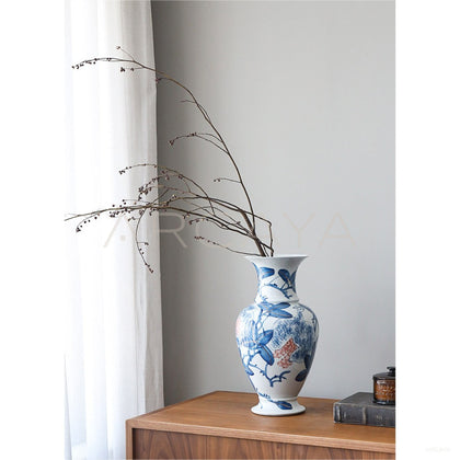 Jingdezhen Blue White Lotus Vase - scene