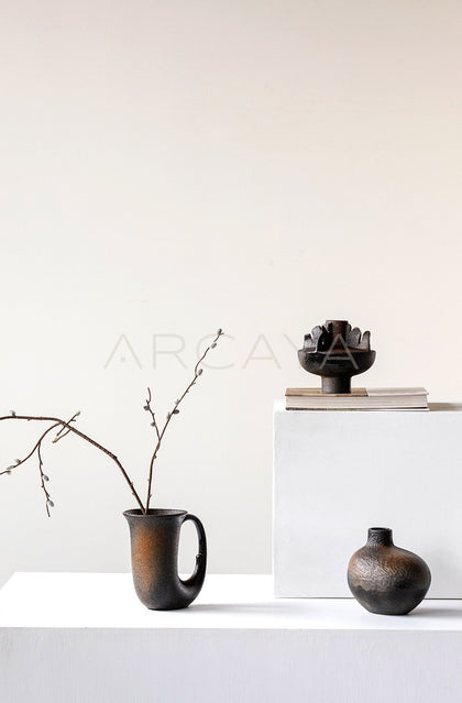 Wabi Sabi Irregular Sculpture Ceramic Vase - scene