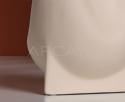 Vintage White Wide Mouth Ceramic Vase - scene