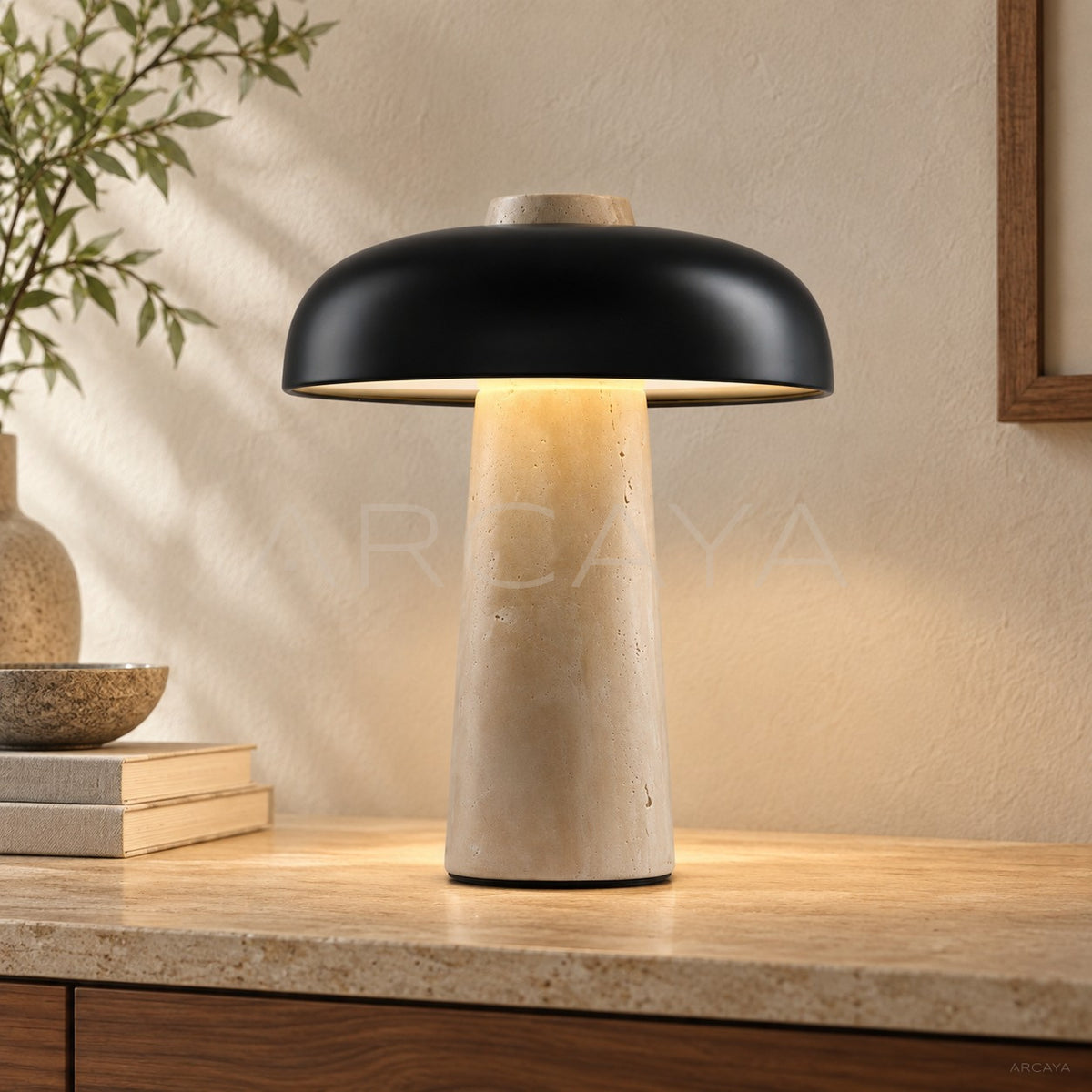 Black Mushroom Table Lamp 80591 - main