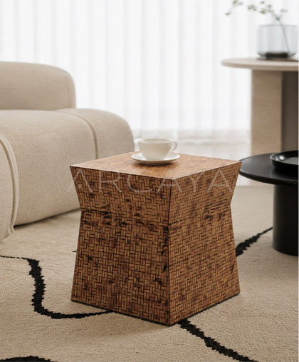 Woven Texture Art Side Table - scene
