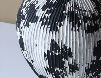 Wabi Sabi Black White Textured Ceramic Vase - scene