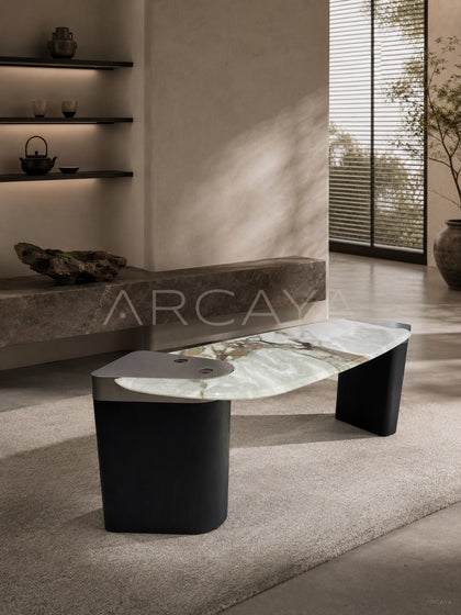 Daze Fendi Jade Stone Spring Tea Table - scene
