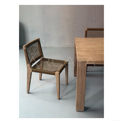 Outdoor Solid Wood Dining Table - scene