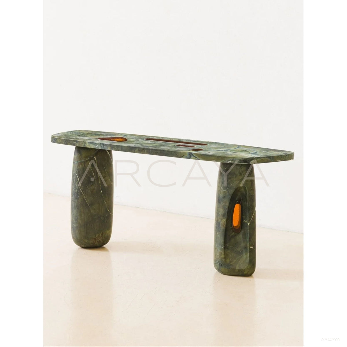 Yiduo Green Marble Console Table in detail