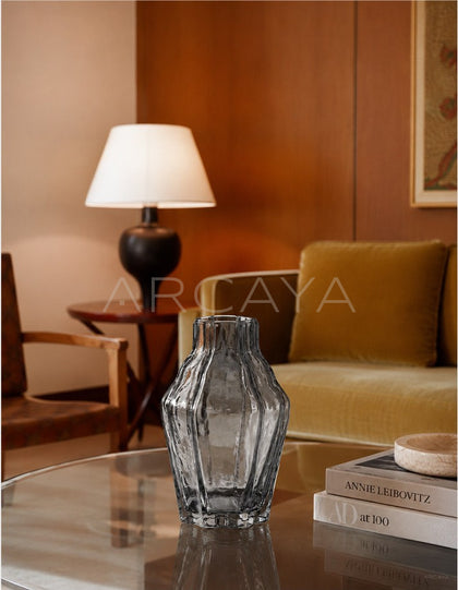 Ice Ridge Texture Glass Vase - scene