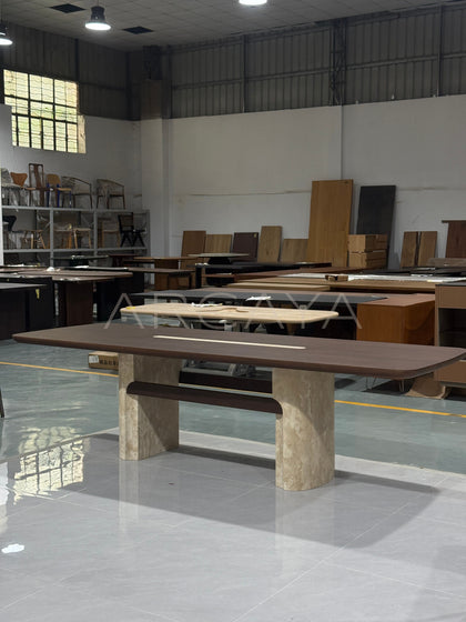Black Walnut Solid Wood Long Table - scene
