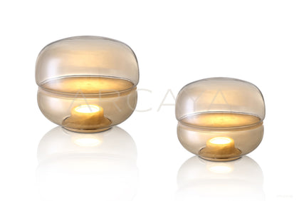 Clear Double Glass Bowl Table Lamp 80529 - scene