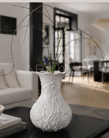 Lily Of The Valley Relief Ceramic Vase - scene
