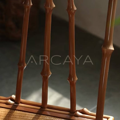 Bamboo Woven Small Back Chair - detail