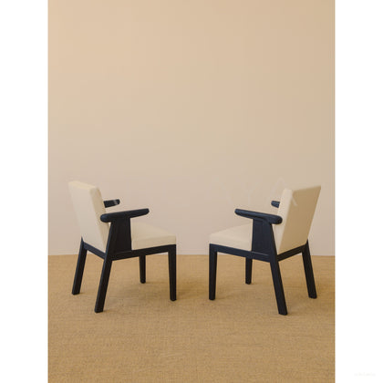 Old Money Oak Leather Dining Chair - scene