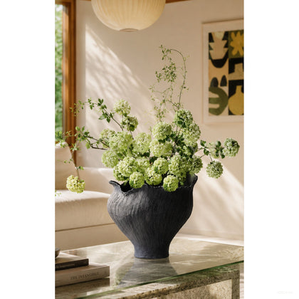 Art Textured Black Ceramic Vase - scene