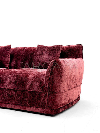 Bean Paste Pink Chenille Sofa - detail