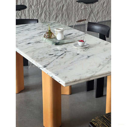 Jeaek Spruce Stone Dining Table - scene