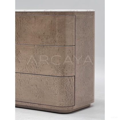 Italian Burl Wood Stone Six Drawer Chest — Storage - scene