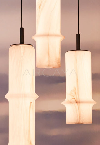 Stone Texture Bamboo Joint Pendant Light 96363 - scene