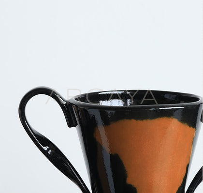 Mid Century Wide Mouth Ceramic Vase - scene
