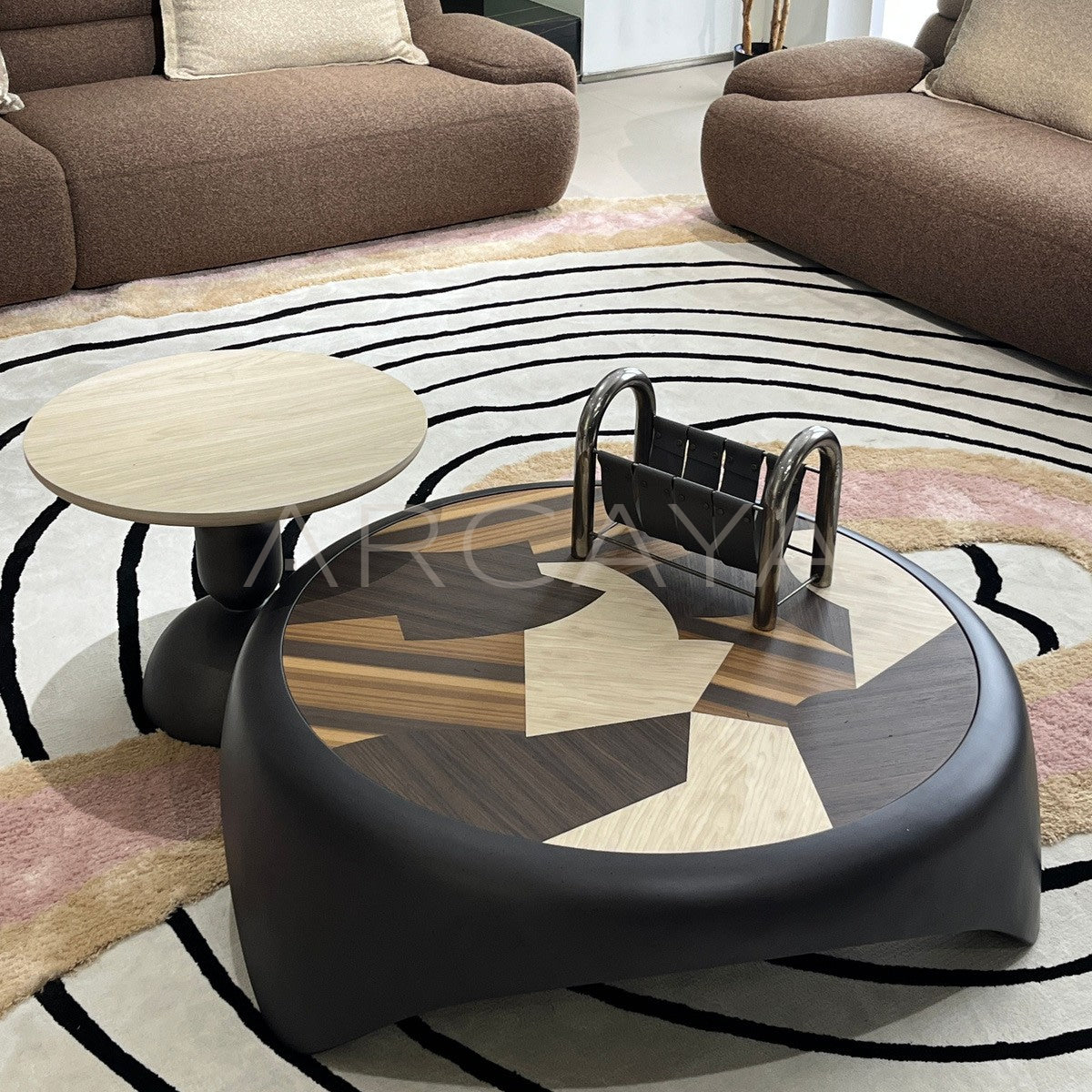 Starry Black Nesting Round Coffee Table - main
