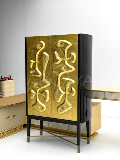 Carved Relief Decorative Cabinet - scene