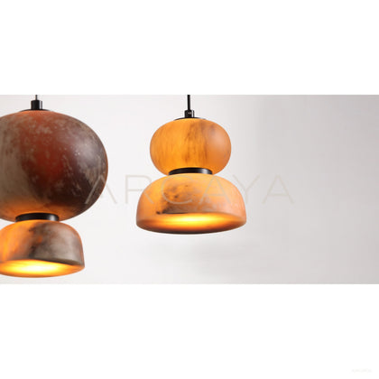 Amber Layered Glass Dome Bell Pendant Light 97305 - scene