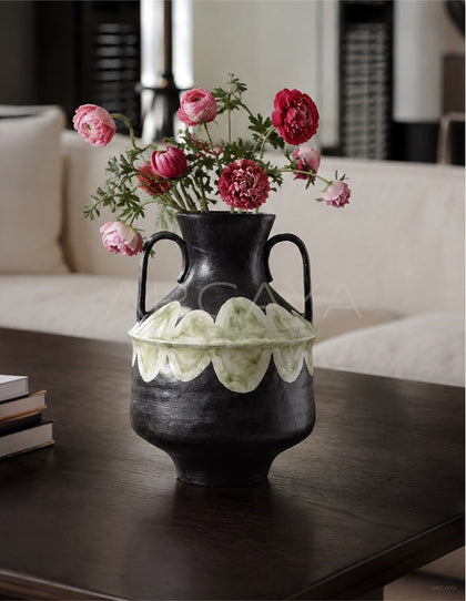 Dadan Stoneware Double Ear Vase Hotel - scene