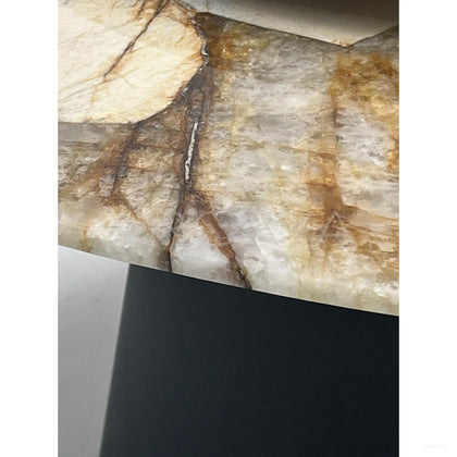 Patchwork Stone Split Cone Base Round Table - scene