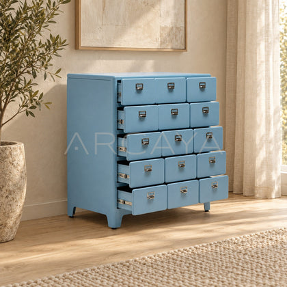 Milk Blue Fifteen Compartment Chest - scene