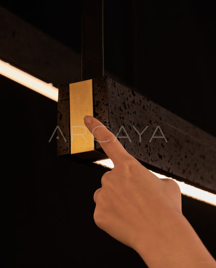 Linear Black Stone Gold End Pendant Light 97361 - scene