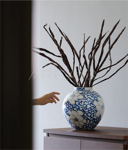 Jingdezhen Blue White Art Vase Living Room - scene