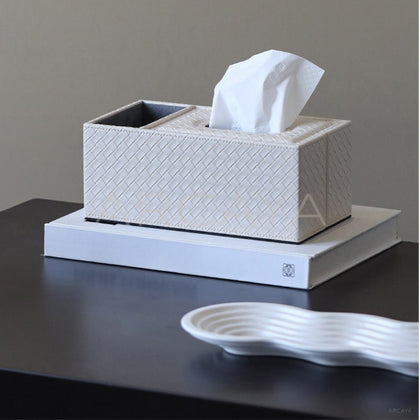 Leather Multifunctional Tissue Remote Box - main
