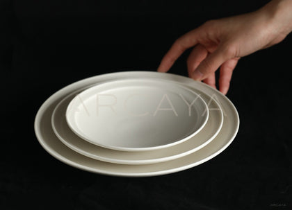 Rongbai Collab Flat Dinner Plate - scene