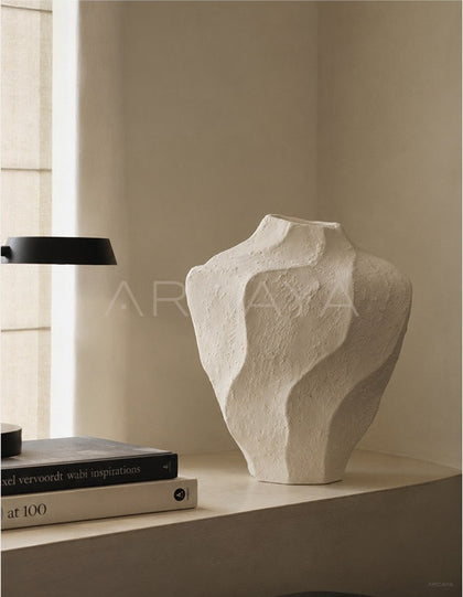 Handmade Stoneware Irregular Vase - scene
