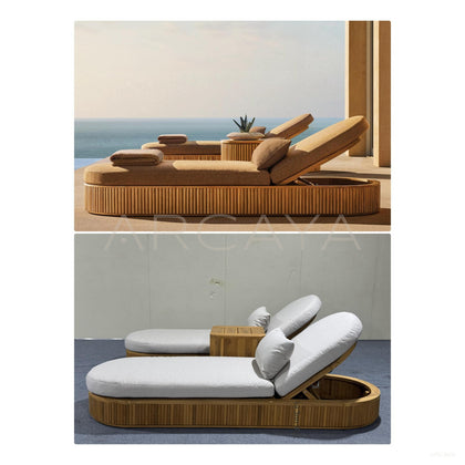 Outdoor Teak Lounger - scene
