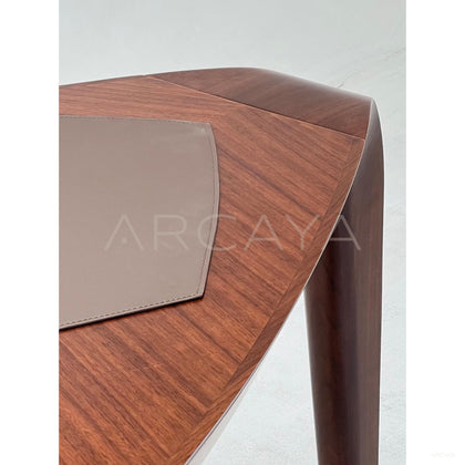Italian Curved Solid Wood Executive Desk - scene