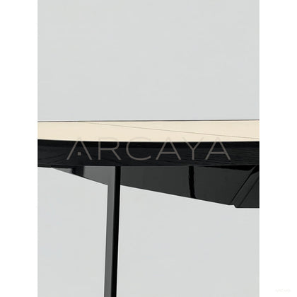 Italian Minimalist Leather Top Curved Desk - scene