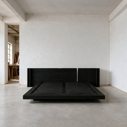 Yamato Minimalist Solid Wood Bed - main
