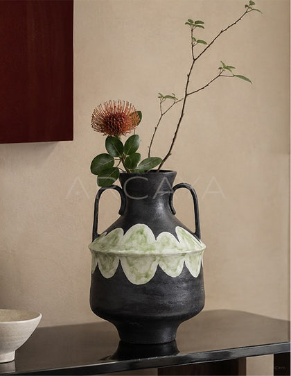 Dadan Double Ear Ceramic Vase Entryway - scene