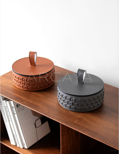 Hollow Leather Lidded Jewelry Box - scene