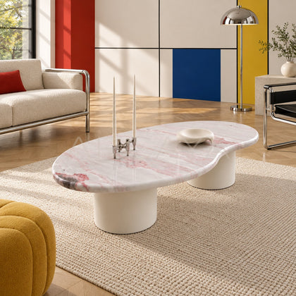 Cream Style Fendi Pink Coffee Table - scene