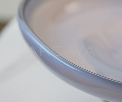 Glazed Glass Footed Fruit Bowl - scene