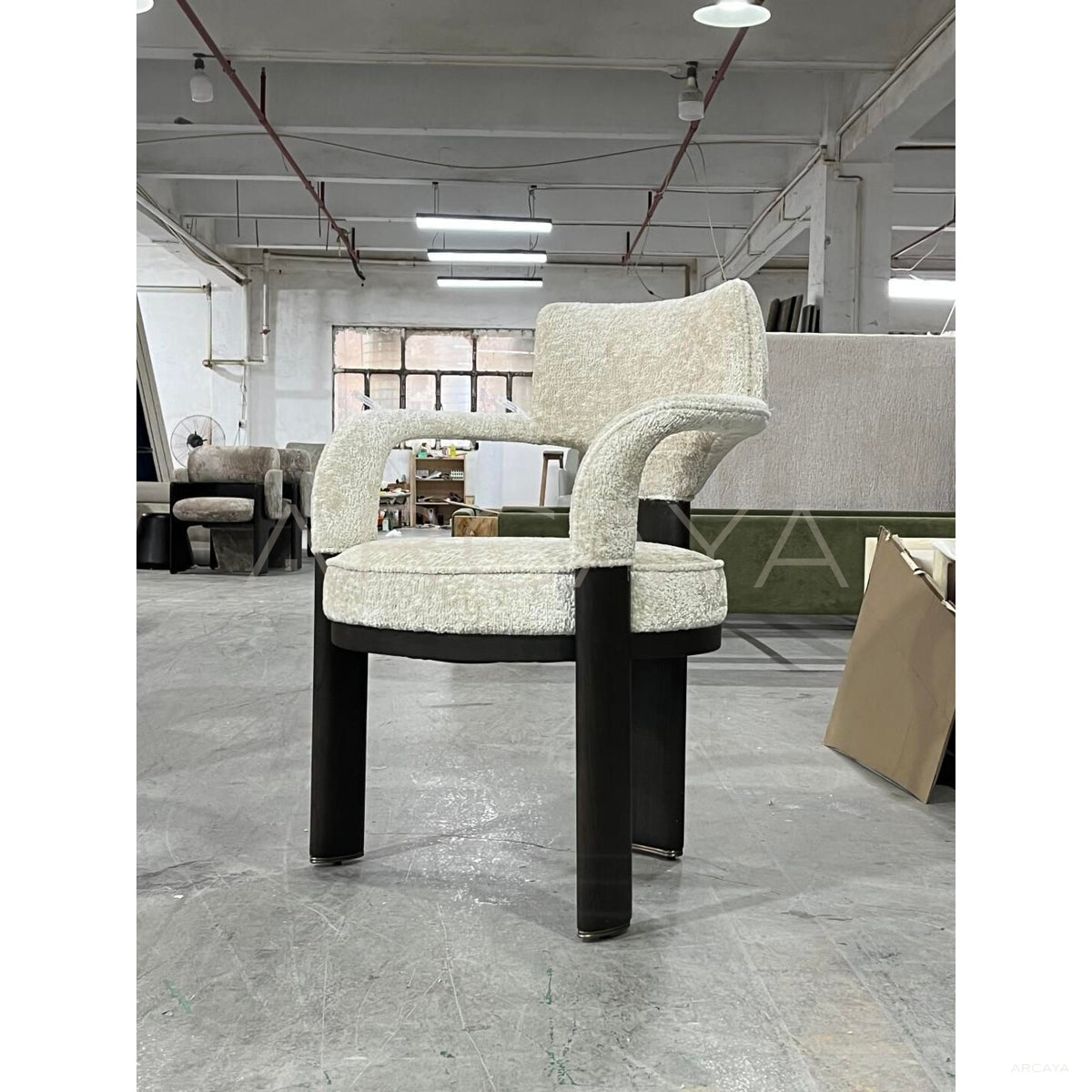 Minimalist Single Lounge Dining Chair in detail