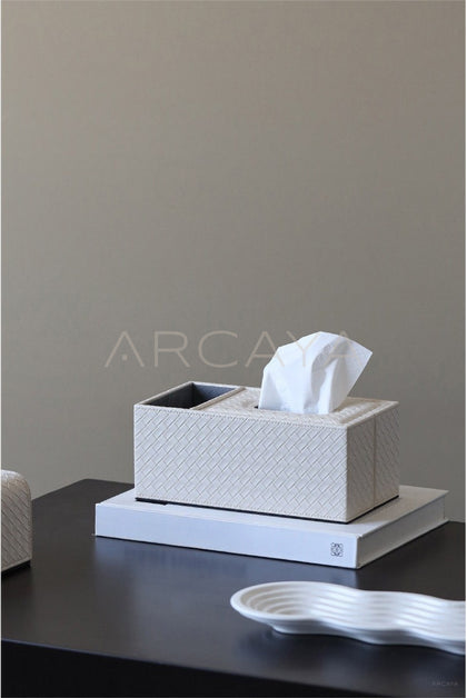 Leather Multifunctional Tissue Remote Box - scene