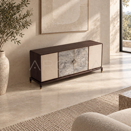 New Chinese Stone Fabric Four Door Sideboard - scene