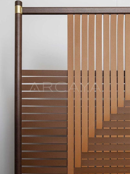 Leather Geometric French Bedroom Screen - scene