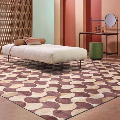 Patchwork Cowhide Rug - scene